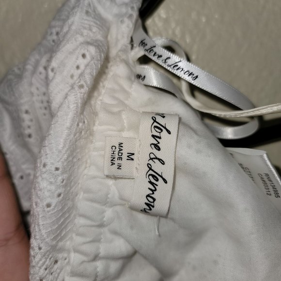 For Love & Lemons Myla White Puff Sleeve Top Size M - Picture 4 of 7